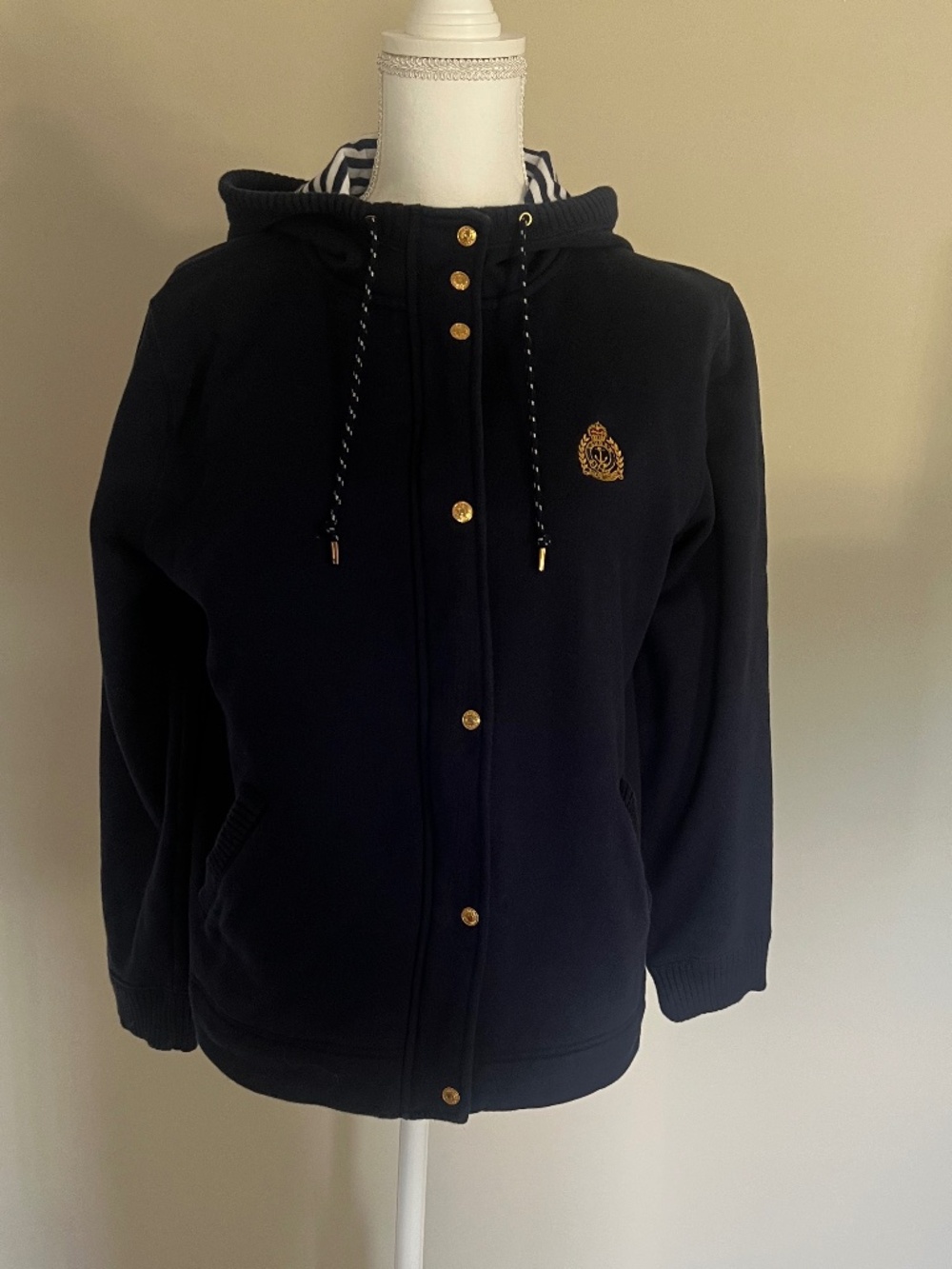 Lauren Jeans Co Ralph Lauren Navy Blue Womens Hooded Sweatshirt Size M